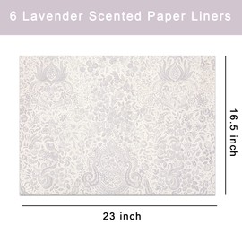 NEOVIVA 6 Sheets Drawer Liners for Dresser Non-Adhesive Lavender Scented Drawer Liners Non Slip Drawer Liner for Home Closet, Shelves, Cabinet, Kitchen and Dresser Drawers (Lavender)