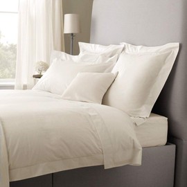 Linens Limited 100% Egyptian Cotton 200 Thread Count Fitted Sheet, Cream, Super King