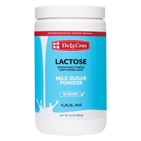 De La Cruz® Pure Lactose Monohydrate Powder NF 24 OZ (680 g)  /  Expires 09/26