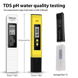 SPORWAY PH Meter TDS EC Tester Set, Water Quality Tester Temperature Meter 4 in 1 Set, High Accuracy PH Value and LCD Display for Drinking Water Swimming Pool Aquarium Pools