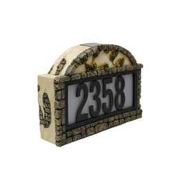 Nature's Mark Solar Power Lighted House Numbers Address Sign - LED Illuminated Outdoor Resin Light Up House Number Sign Decor for Home Yard Street (Ivy)