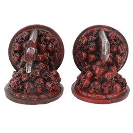 Furious Dragon Slayer Bookends Set for Practical Book Decoration, Resin Bookends for Holding Book Collection