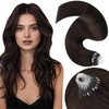 Hetto Micro Ring Hair Extensions Human Hair Darkes tBrown Micro