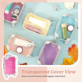 FALESOUL FALESOUL 12 Pack Mini Suitcase Party Favor Box, Luggage Storage Box Empty Candy False Eyelashes Tray Tiny Suitcase, Cute Clear Tiny Packaging Box for Travel Theme Party and Celebrations