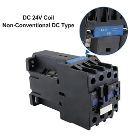 Baomain 3-Pole DC Contactor CJX2-3210 – 24VDC Coil, 3NO+1NO Auxiliary, 660V 3-Phase, DIN Rail Mount