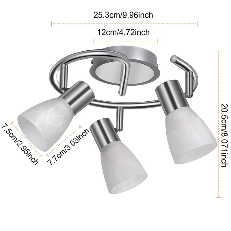 HiBay LED 3-Light Track Lighting Kit, Adjustable Ceiling Light Fixture
