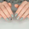 Middle short nail tips for attaching artificial nails, round shape, 1 piece, short nail tip #21 mint gray / 인조손톱 붙이는 미들 숏 네일팁 라운드쉐입, 1개, 숏네일팁#21민트그레이