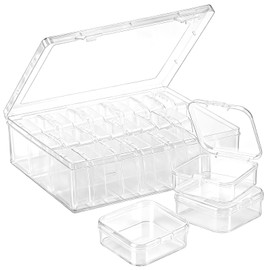 acDesign 30Pcs Bead Organizer Box，Small Plastic Storage Box With Hinged Lids for Jewelry, Bracelet Making DIY Jewelry Craft Nail