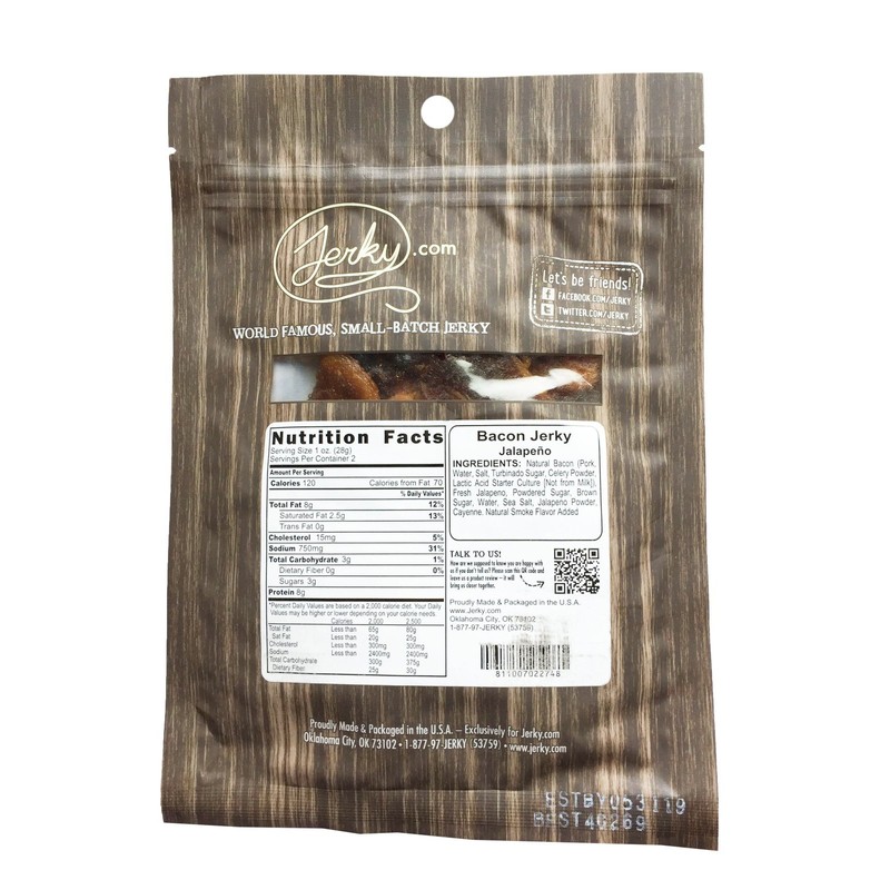 Jalapeno Bacon Jerky - Made with REAL Bacon and Spicy