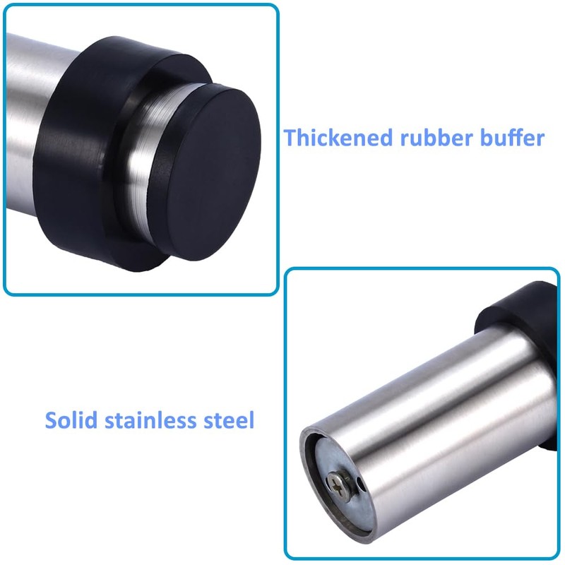 Set of 2 Door Stoppers Floor Stainless Steel Door Stopper