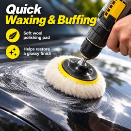 Car Polishing Pad Kit for Auto Waxing & Buffing – M10/M14 Compatible Soft Wool & Mixed Pads for Vehicle Detailing