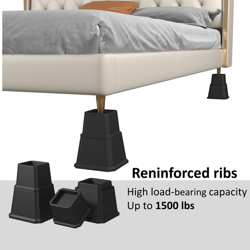 Napnapday Bed Risers 7 inch Heavy Duty in Adjustable Heights