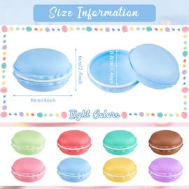 8 Pcs Giant Macaron Storage Case Large Macaron Jewelry Storage Box Colorful Candy Jewelry Pill Organizer Macaron Shape Cute Pill Container for Earrings Necklaces Candy Decor Party Favor, 8 Colors