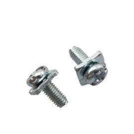 PZRT 32pcs M3x8 Terminal Block Screws with 7x7mm Square Washers, Silver Zinc Plated Carbon Steel Terminal Block Screws
