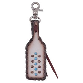 Circle Y Western Saddle Charm Blue and Tan Beaded Design Snap Attachement