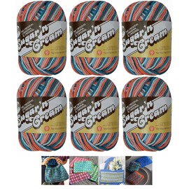 LILY SUGAR 'N CREAM - PACK OF 6 BALLS - 56.7G EACH BALL- CORAL BREEZE