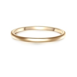 Glanzstücke München Women's Ring Sterling Silver Yellow Gold-Plated – Gold Ring Stacking Ring, Silver