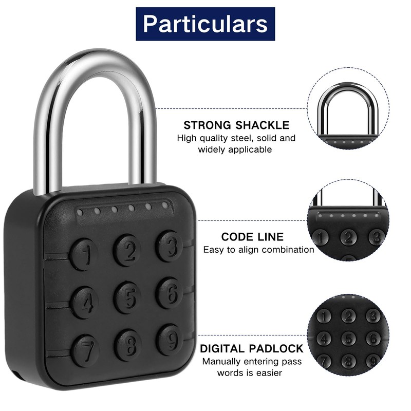 Combination Lock, 6 Digit Password Locker Lock Aluminum Alloy Code