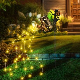Comius Sharp Solar Gießkanne Lichterkette Aussen, Vintage Lichterkette Draußen Für Garten Hofweg Balkon Terrasse, Solarleuchten für außen, Solar Gartenleuchten, Gartendeko für draußen(Groß)