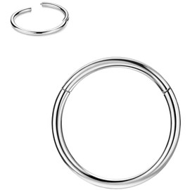 YEBOCIYO Nose Rings 8mm Nose Hoop 18G Helix Piercing Jewellry Septum Piercing Ring Cartilage Earrings Conch Daith Rook Tragus Lobe Hoop Lip Eyebrow Ring Silver