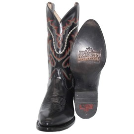 Western Shops Mens Genuine Leather Chameleon Design Western Cowboy Boot (8.5, Black)