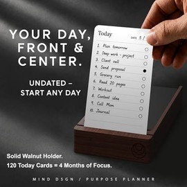 Mind Design Daily Planner Notepad with Goal Cards