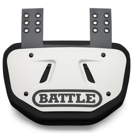Battle Sports Chrome Back Bone Plate - Back Plate, Rear Lower Back Protector, Hard Outer Shell & Contoured Foam, High-Impact Protection Football Gear
