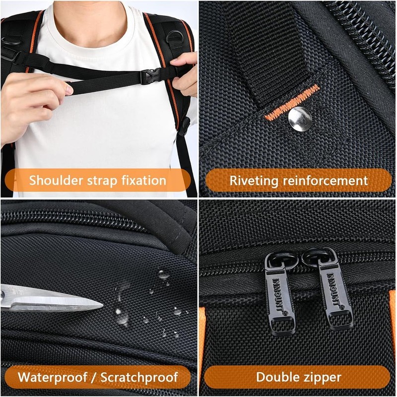 Tool Backpack Bag - Heavy Duty Tool Backpack for Men