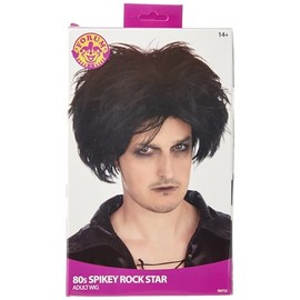 Bristol Novelty BW732 80's Spikey Rock Star Wig, Mens, Black, One Size