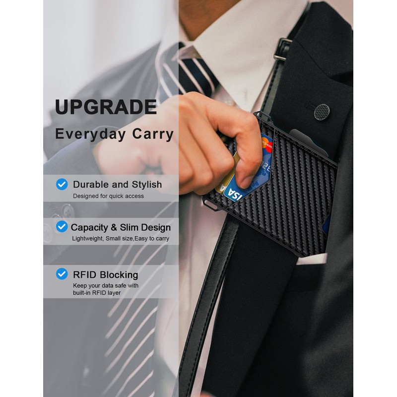 GHUKY Wallet for Men, Minimalist Slim Mens Wallet with Money