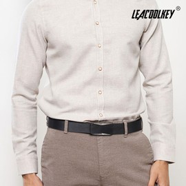 LEACOOLKEY Belts for Men,Leather Ratchet Belt with slide automatic Buckle, Men’s Adjustable Belt 33mm for Men Dress Jeans