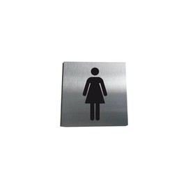 AUA SIGNALETIQUE - Plaque Alu Brossé Toilettes Femmes - 130x130 mm
