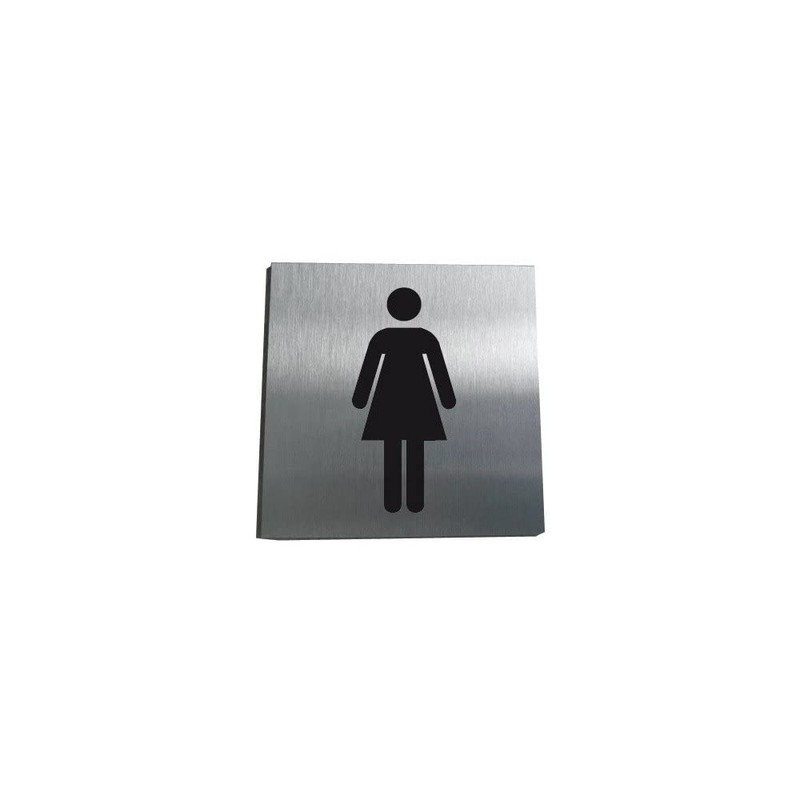 AUA SIGNALETIQUE - Plaque Alu Brossé Toilettes Femmes - 130x130