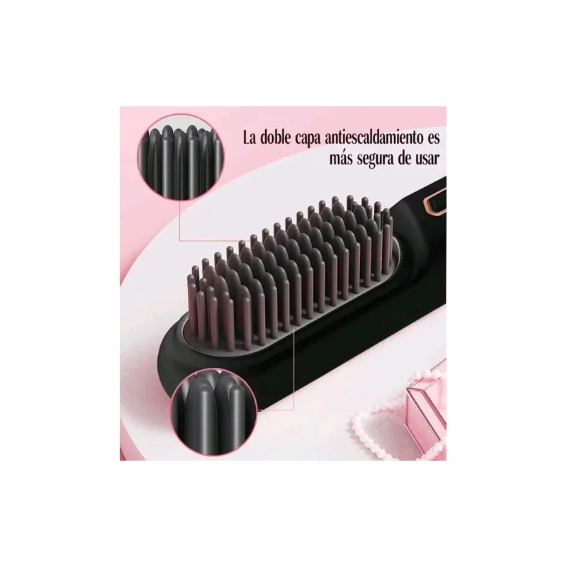Cepillo Cerámico Alisador Compacto Recarga Usb Portátil