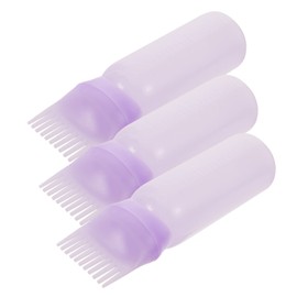 Minkissy 3pcs Hair Oil Applicator Bottle Comb Tip Design for Even Application for Hair Dyeing and Perming Easy Squeeze Root Bottle for Home and Salon Use