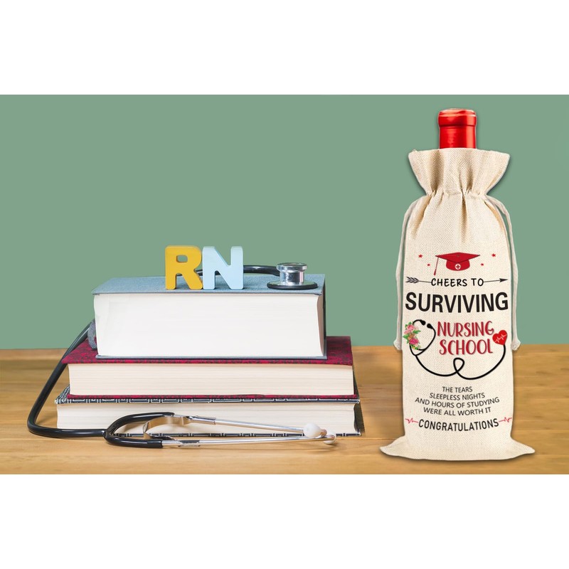 JUESMOS Nurse Graduation Gifts for Women Survived Nurse Gifts Wine