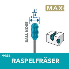 Dremel MAX High Performance Power Carving Bit (9954), Edelstahl-Bit, 7,9 mm Durchmesser "Kugelkopf" zum Schnitzen von runden und flachen, detaillierten Formen in Holz, Kunststoff, EVA und Gummi