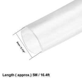 TOP-VIGOR 3mm Heat Shrink Tubing, 5M Length Heat Shrink Sleeving, 2:1 Ratio Heat Shrink Tube for Electrical Insulation, Repairs, Wrap Cable, Wire Connectors, Clear