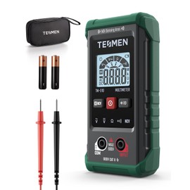 TM-510 Digital Multimeter, 4000 Counts, Smart Measurement, Auto-Ranging Voltmeter; Voltage Tester with Non-Contact Voltage Function, Measures AC/DC Voltage, Resistance, Continuity – Green | TESMEN