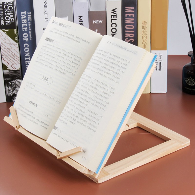 Wooden Book Stand Adjustable Book Holder Reading Stand Recipe Cookbook