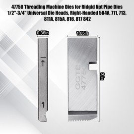 GGTE 47750 Threading Machine Dies for RIDGID Hs Hardened Steel Npt Pipe Dies 1"-2" Universal Die Heads, Right-Handed