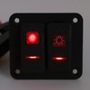 Rocker Switch Panel 2 Gang On Off Pre Wired Red