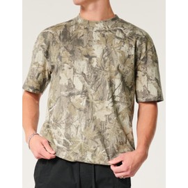 MISSACTIVER Women Camo T Shirts for Men Graphic Short Sleeve Oversized Tops Unisex Summer Maple Leaf Print Tshirts