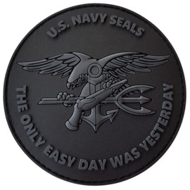 All Black ACU US Navy Seals The Only Easy Day Was Yesterday DEVGRU Subdued Morale PVC Fastener Patch