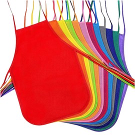 RRigo Children's Aprons, 12 Pieces Children's Craft Apron Set, Fabric Painting Aprons, Children's Art Smock for Kitchen, Painting and Any Art Painting Activity, multi-coloured