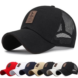 Baseball Cap Men's Summer Women's Cap Adjustable Breathable One Size Baseball Sticker Outdoor Sports Tennis Golf Travel Baseball Cap Sun Protection Cap Men Women, Black coffee rim, 58