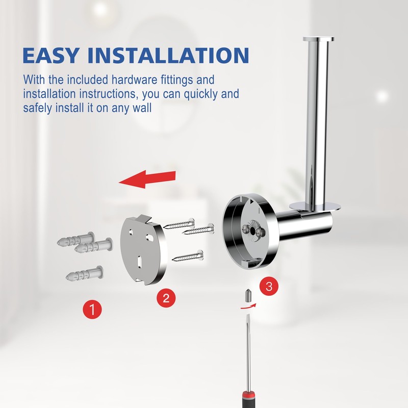 Toilet Paper Holder Chrome Horizontal&Vertical 180 Degree Rotatable Three-Position Adjustable