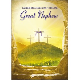 Great Nephew Religious Easter Card - Christian Easter Card - A5 Size with Envelope