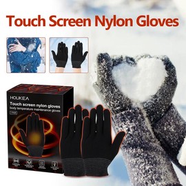 Houkea nylon gloves Winter outdoor sports skiing anti-cold hand care massage heating warm gloves
