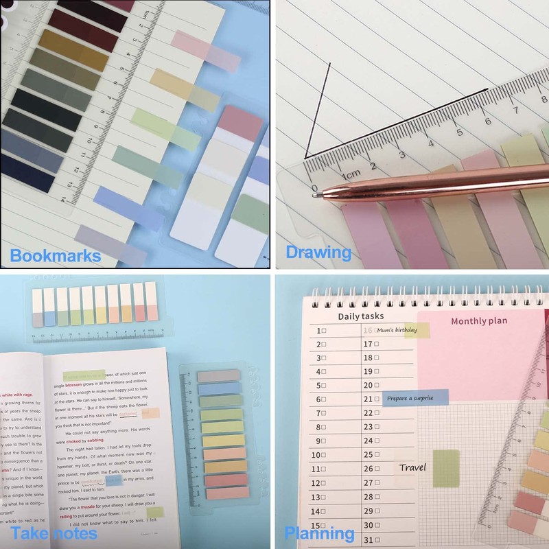 1320pcs Sticky Tabs, Color Writable Morandi Sticky Tabs, Repositionable Translucent